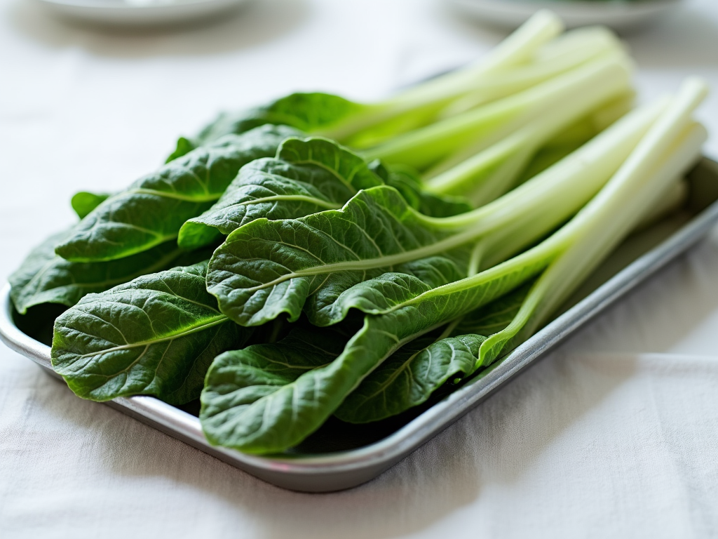 Fresh green swiss chard leaves